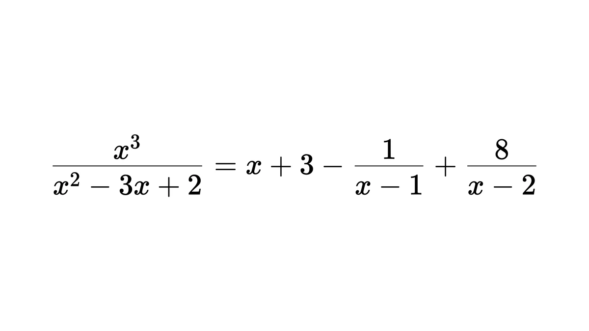 例 1 除法加拆分:x 加 3,减 x−1 分之一,加 x−2 分之八